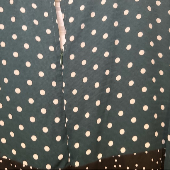 Suzanne Betro Teal/Black Polka Dot Long Sleeve Dress size 2X - Picture 11 of 12
